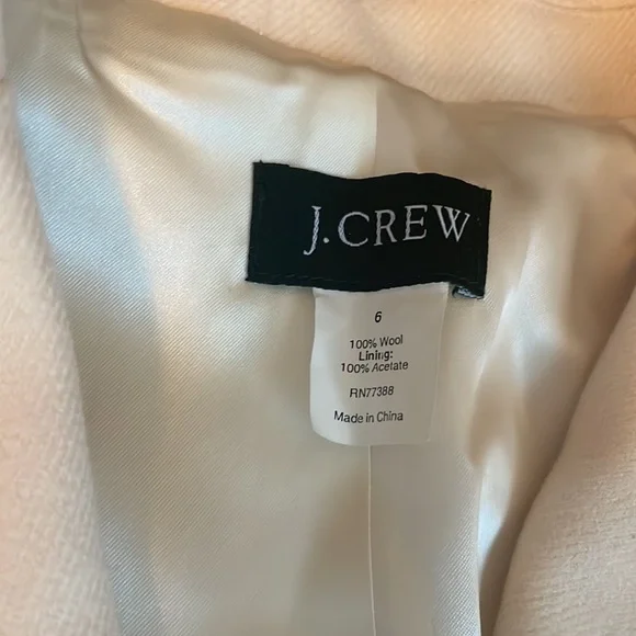 J. Crew Des Ports Ouvier Wool Cream Blazer Size 6 - Picture 4 of 10